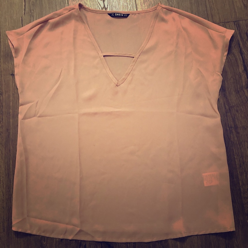 SHEIN light pink/Maeve v neck blouse M